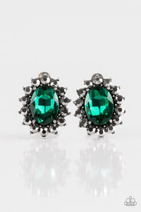 Paparazzi VINTAGE VAULT "Gala Glamour" Green Clip On Earrings Paparazzi Jewelry