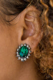 Paparazzi VINTAGE VAULT "Gala Glamour" Green Clip On Earrings Paparazzi Jewelry