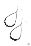 Paparazzi "Dipped In Diamonds" Black Rhinestone Silver Teardrop Earrings Paparazzi Jewelry