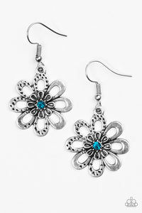 Paparazzi "Fashion Floret" Blue Earrings Paparazzi Jewelry