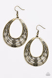 Paparazzi "Tundra Texture" Brass Antiqued Weave Hoop Earrings Paparazzi Jewelry