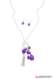Paparazzi "Just Dropping By" Purple Necklace & Earring Set Paparazzi Jewelry