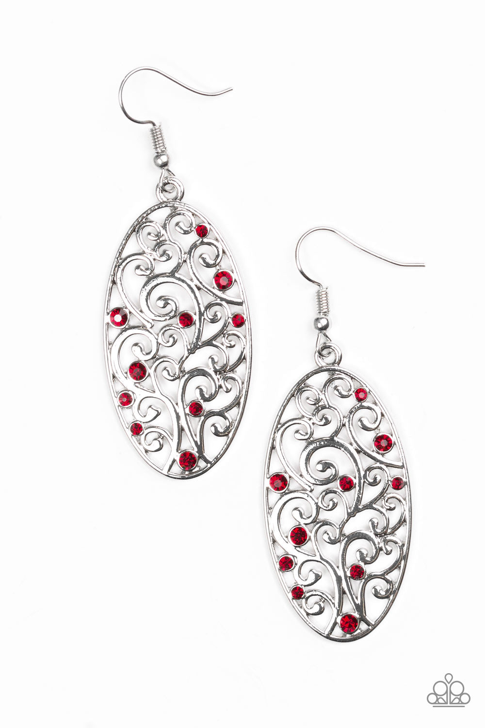 Paparazzi "Glistening Gardens" Red Earrings