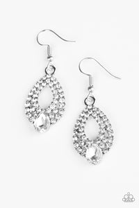 Paparazzi "Glam Crush" White Earrings Paparazzi Jewelry