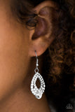 Paparazzi "Glam Crush" White Earrings Paparazzi Jewelry