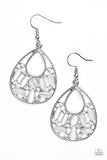 Paparazzi "Just DEWing My Thing" White Earrings Paparazzi Jewelry