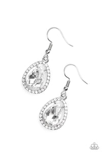 Paparazzi "A One-GLAM Show" White Earrings Paparazzi Jewelry