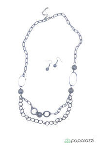 Paparazzi "Man The Machine" Silver Necklace & Earring Set Paparazzi Jewelry