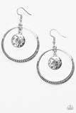Paparazzi "Tundra Trip" Silver Ornate Hoop Earrings Paparazzi Jewelry
