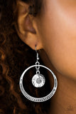 Paparazzi "Tundra Trip" Silver Ornate Hoop Earrings Paparazzi Jewelry