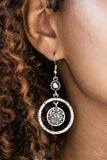 Paparazzi "Meadow Gardens" Silver Hoop Disc Floral Earrings Paparazzi Jewelry