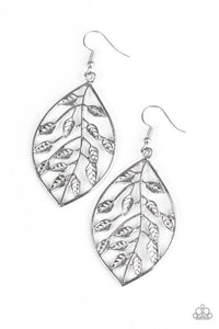 Paparazzi "Lay It On The VINE" Silver Vine Leaf Shaped Earrings Paparazzi Jewelry