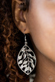 Paparazzi "Lay It On The VINE" Silver Vine Leaf Shaped Earrings Paparazzi Jewelry