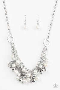 Paparazzi "Cinderella Glam" White Necklace & Earring Set Paparazzi Jewelry