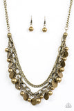 Paparazzi "Cast Away Treasure" Brass Necklace & Earring Set Paparazzi Jewelry