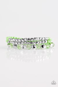 Paparazzi "Beaded Bravado" Green Bracelet Paparazzi Jewelry