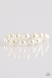 Paparazzi "Ballroom and Board" White Bracelet Paparazzi Jewelry