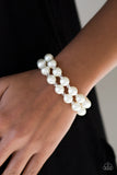 Paparazzi "Ballroom and Board" White Bracelet Paparazzi Jewelry