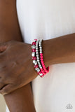 Paparazzi "Beaded Bravado" Pink Bracelet Paparazzi Jewelry