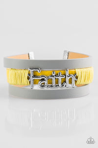 Paparazzi "An Act Of Faith" Yellow Wrap Bracelet Paparazzi Jewelry