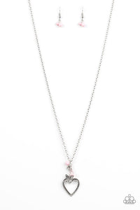 Paparazzi "Fluttering Heart" Pink Necklace & Earring Set Paparazzi Jewelry
