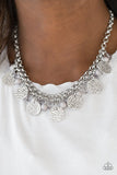 Paparazzi "Beachfront Babe" Silver Necklace & Earring Set Paparazzi Jewelry