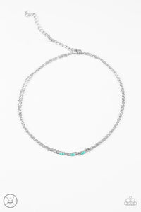 Paparazzi "Retro Rainbow" Blue Choker Necklace & Earring Set Paparazzi Jewelry