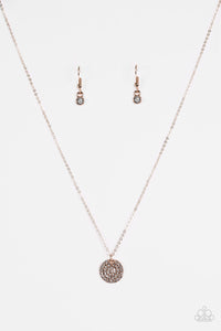 Paparazzi "Make Today Glitter" Rose Gold Necklace & Earring Set Paparazzi Jewelry