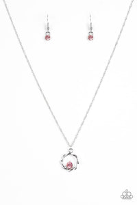 Paparazzi "Paint The Town In Glitter" Pink Necklace & Earring Set Paparazzi Jewelry
