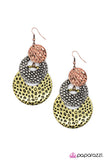 Paparazzi "Put the Pedal to the Metal" Brass Earrings Paparazzi Jewelry