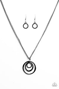 Paparazzi "SOL Music" Black Necklace & Earring Set Paparazzi Jewelry