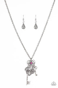 Paparazzi "Secrets Of The Heart" Pink Necklace & Earring Set Paparazzi Jewelry