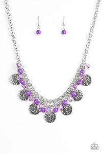 Paparazzi "Beachfront Babe" Purple Necklace & Earring Set Paparazzi Jewelry