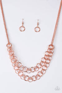 Paparazzi VINTAGE VAULT "Circus Tent Tango" Copper Necklace & Earring Set Paparazzi Jewelry