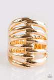 Paparazzi "Caught Off Guard" Gold Ring Paparazzi Jewelry