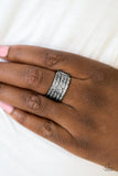 Paparazzi "Texture Timbre" Black Ring Paparazzi Jewelry