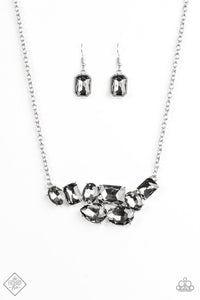 Paparazzi "Urban Dynasty" Fashion Fix Silver Necklace & Earring Set Paparazzi Jewelry