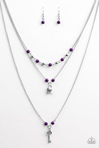 Paparazzi "Major Key" Purple Necklace & Earring Set Paparazzi Jewelry