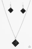 Paparazzi "Kickin Up STARDUST" Black Necklace & Earring Set Paparazzi Jewelry