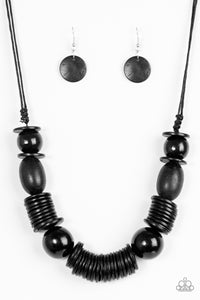 Paparazzi "You Better BELIZE It!" Black Necklace & Earring Set Paparazzi Jewelry