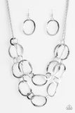 Paparazzi VINTAGE VAULT "Circus Chic" Silver Necklace & Earring Set Paparazzi Jewelry