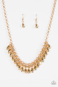 Paparazzi "Prima DIVA" Gold Necklace & Earring Set Paparazzi Jewelry