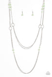 Paparazzi VINTAGE VAULT "The New Girl In Town" Green Necklace & Earring Set Paparazzi Jewelry