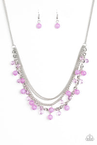 Paparazzi VINTAGE VAULT "Ocean Odyssey" Purple Necklace & Earring Set Paparazzi Jewelry