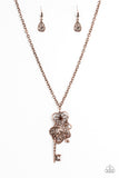 Paparazzi "Secrets Of The Heart" Copper Necklace & Earring Set Paparazzi Jewelry
