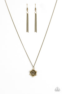 Paparazzi "Primrose Path" Brass Necklace & Earring Set Paparazzi Jewelry
