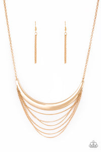 Paparazzi "Way Wayfarer" Gold Necklace & Earring Set Paparazzi Jewelry