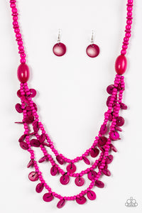 Paparazzi VINTAGE VAULT "Safari Samba" Pink Necklace & Earring Set Paparazzi Jewelry