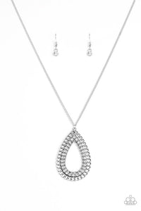 Paparazzi "Drippin In Drama" White Necklace & Earring Set Paparazzi Jewelry