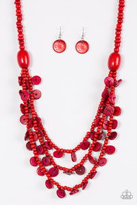 Paparazzi "Safari Samba" Red Necklace & Earring Set Paparazzi Jewelry